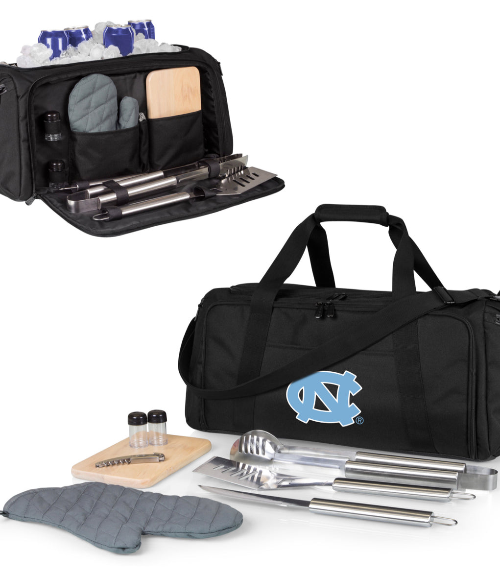 North Carolina Tar Heels - BBQ Kit Grill Set & Cooler, (Black)