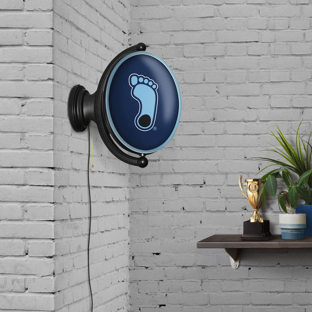 North Carolina Tar Heels: Heel Logo - Original Oval Rotating Lighted Wall Sign Navy