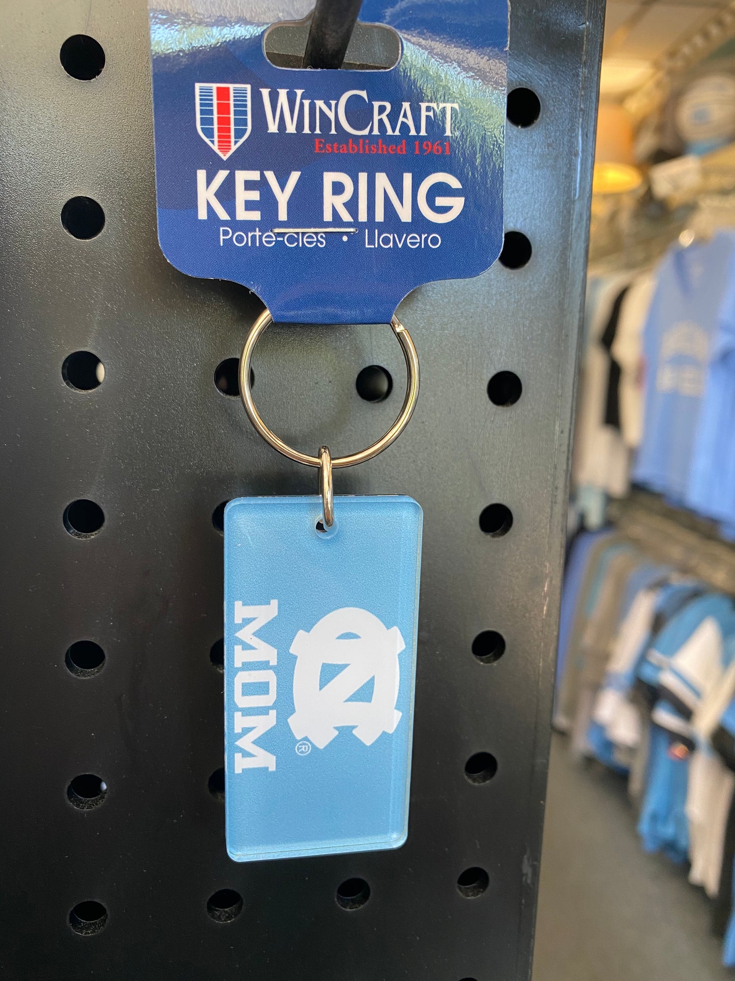 UNC Mom Keychain Rectangle Key Ring Carolina Mom by Wincraft