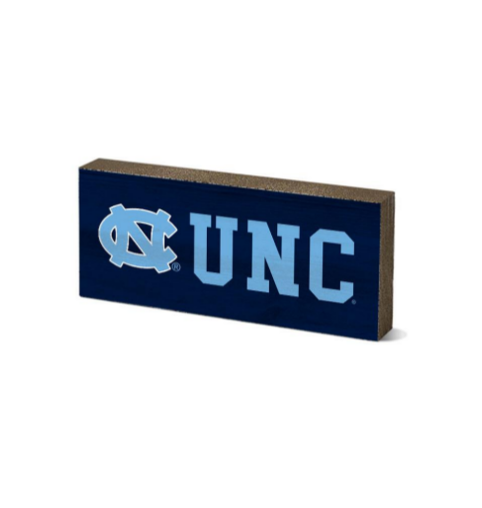 UNC Tar Heels Desk Top Wooden Block Decor