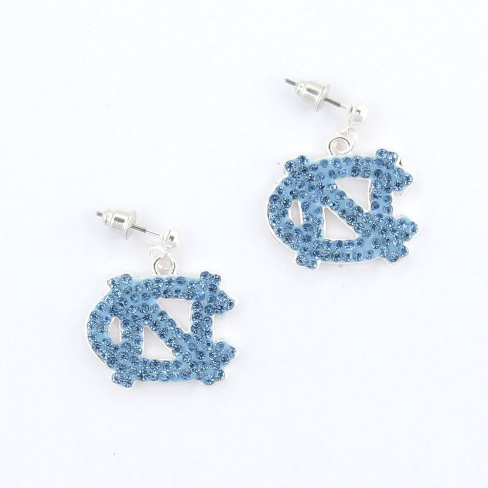 North Carolina Tar Heels Crystal Logo Earrings