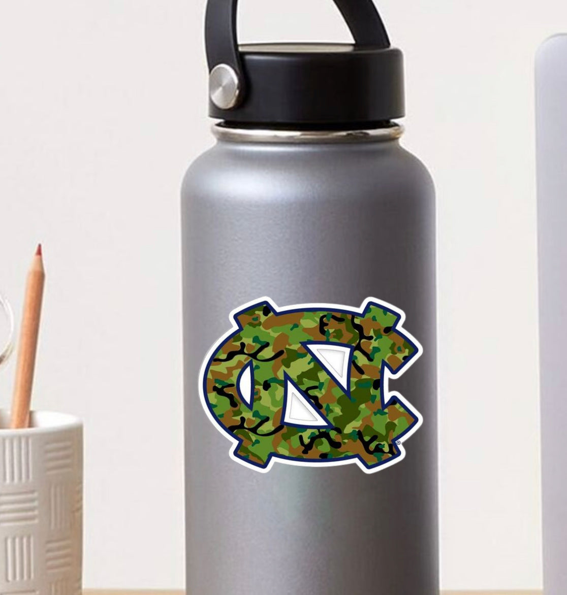 North Carolina Tar Heels Interlock Logo Decal - Camo