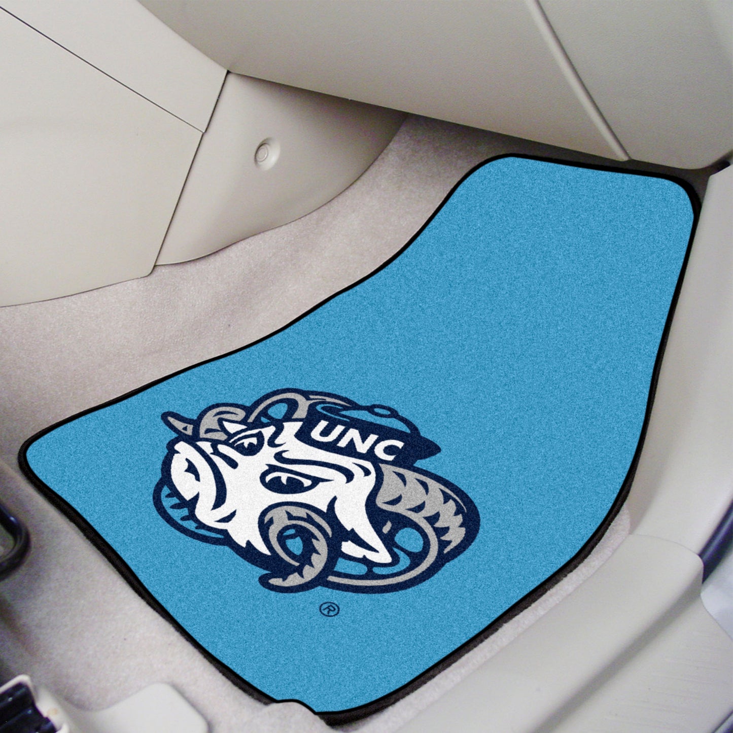 North Carolina Tar Heels 2-pc Carpet Car Mat Set with Ram Logo by Fanmats