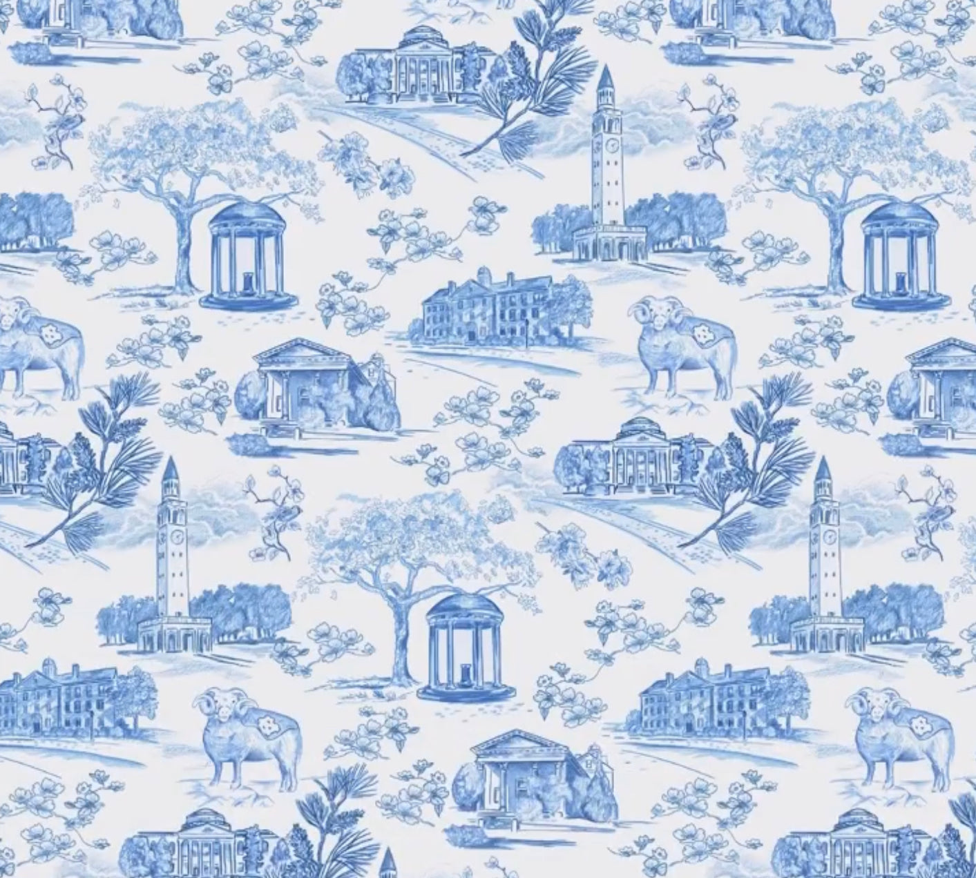 Tar Heel Toile Pajamas Set in White Short Sleeves and Shorts by Nothing Finer