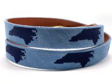 Carolina Blue with Navy North Carolina State Needlepoint Men’s Belt