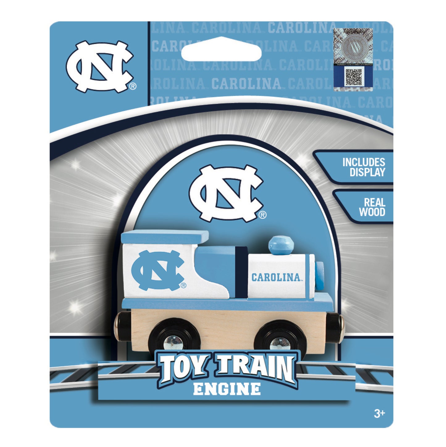 Carolina Tar Heels Wooden Toy Train with Wheels