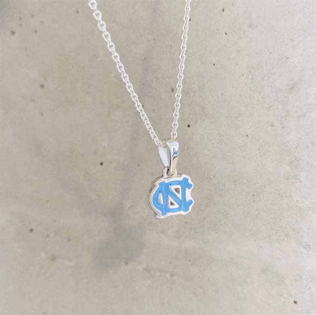 Carolina Tar Heels Interlock Carolina Blue Enamel Pendent Necklace by Dayna Designs