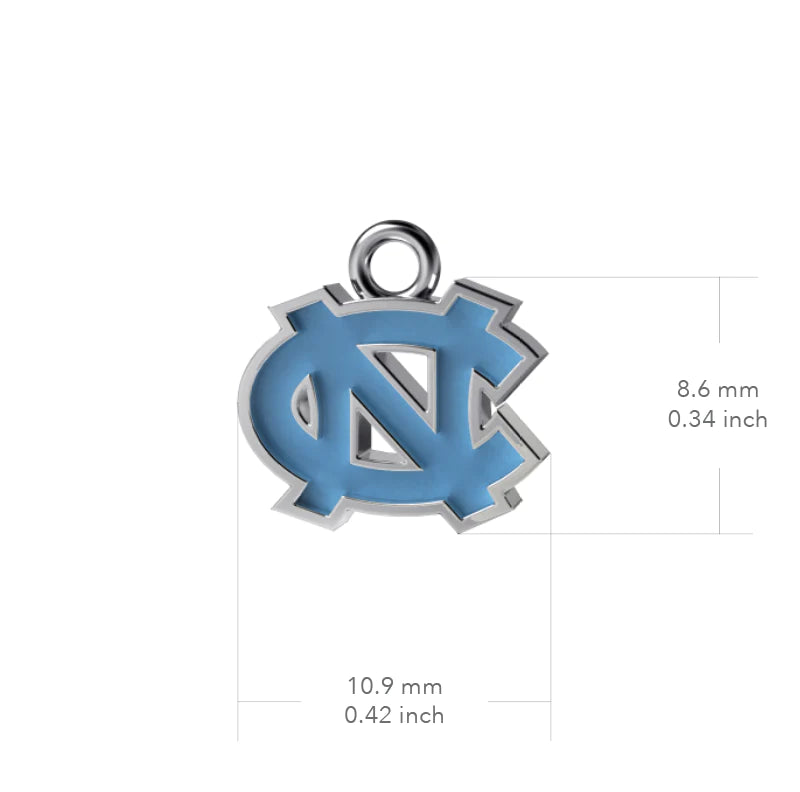 Carolina Tar Heels Interlock Carolina Blue Enamel Dangle Earrings by Dayna Designs