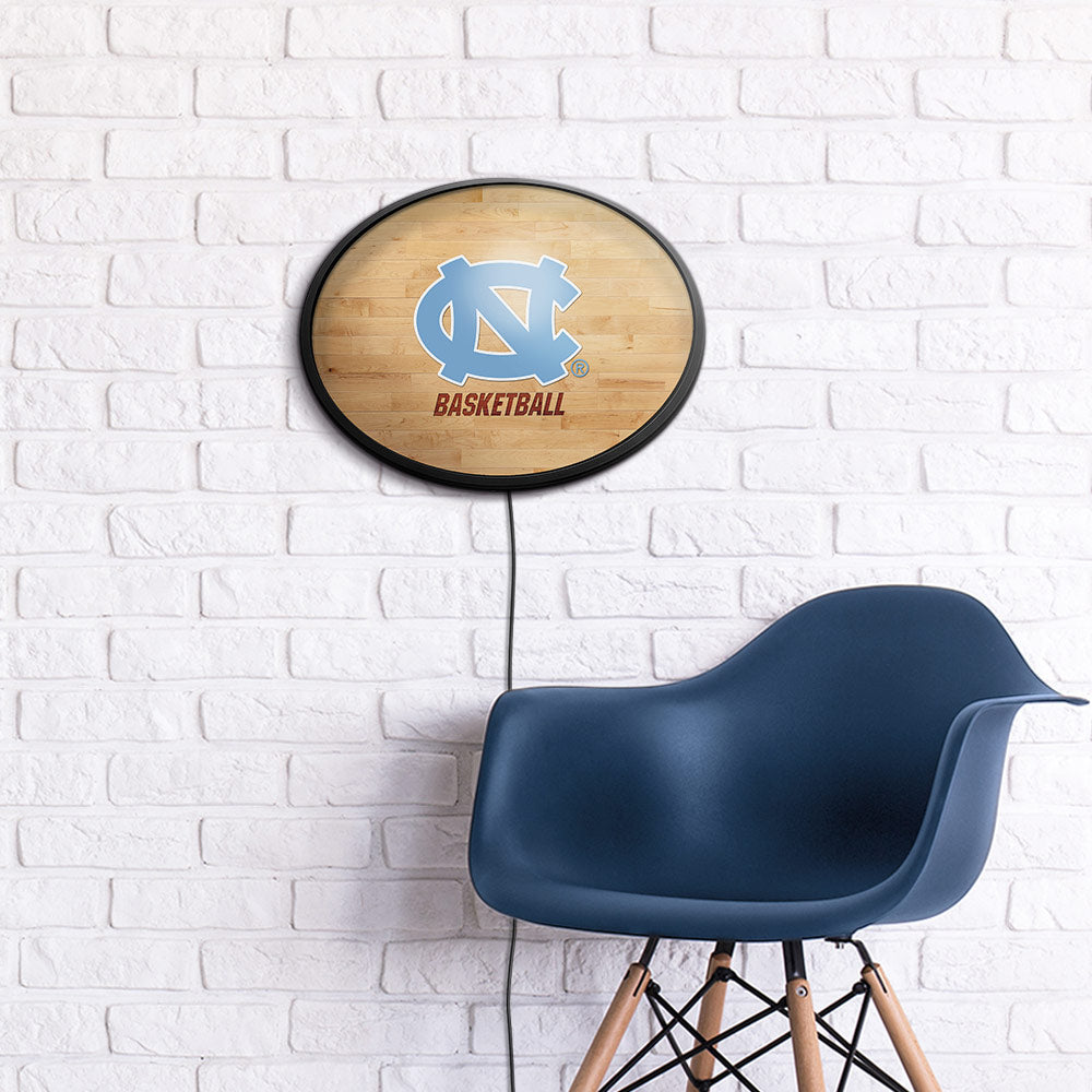 North Carolina Tar Heels: Hardwood - Oval Slimline Lighted Wall Sign