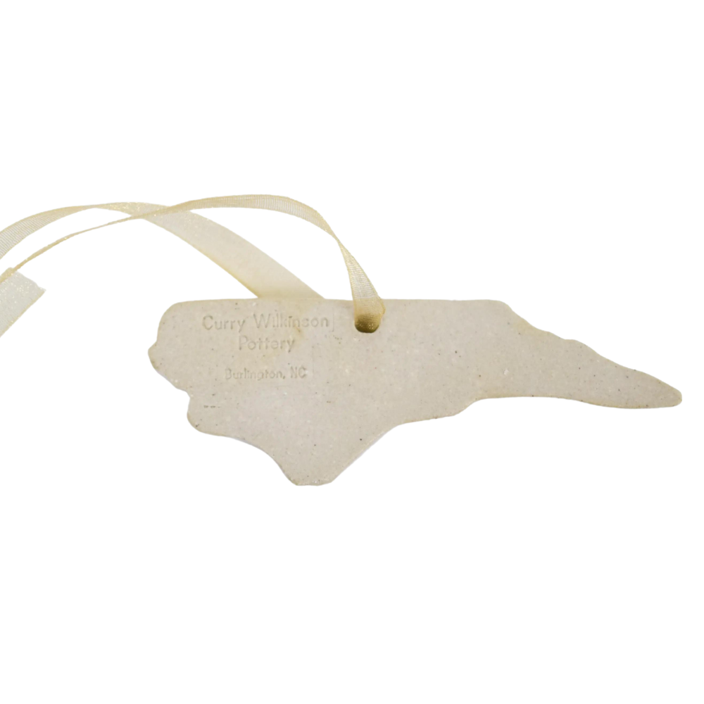 White North Carolina Ornament with 22k Gold Edge