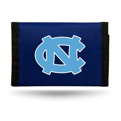 UNC Navy Nylon Trifold Velcro Wallet