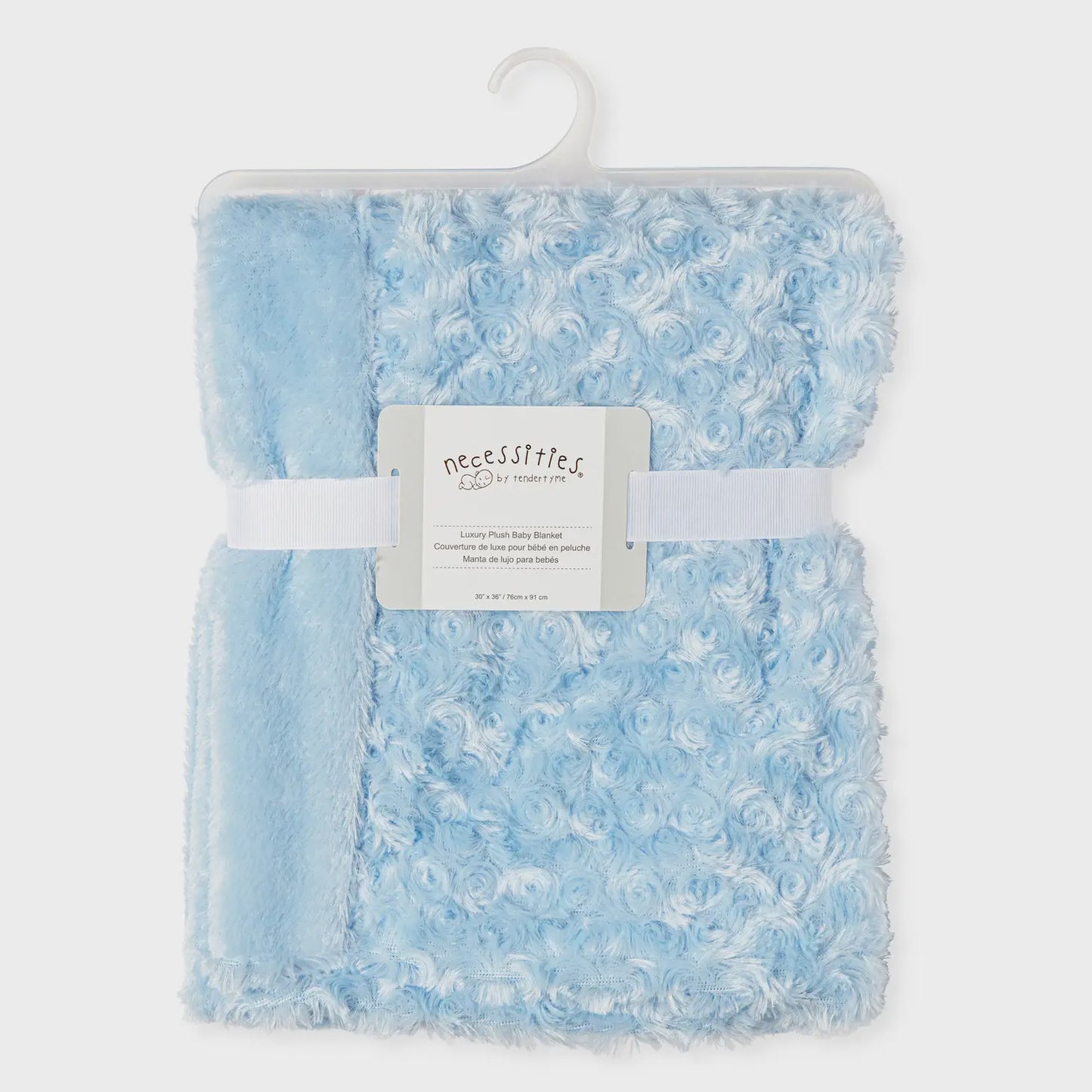 Carolina Blue Curly Plush Stroller Blanket