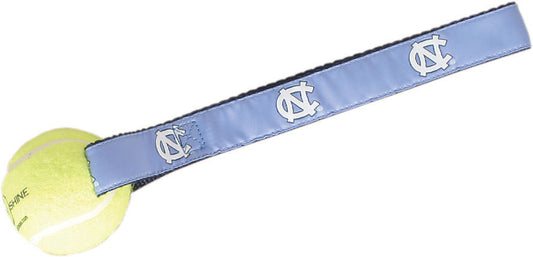 UNC Carolina Blue Dog Toy - Tennis Ball with Strap