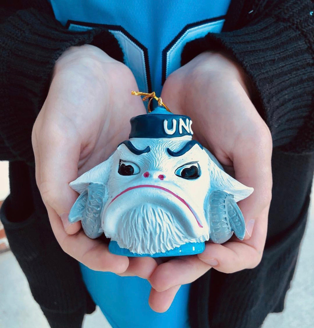 North Carolina Tar Heels Oxbay UNC Rameses Head Ornament