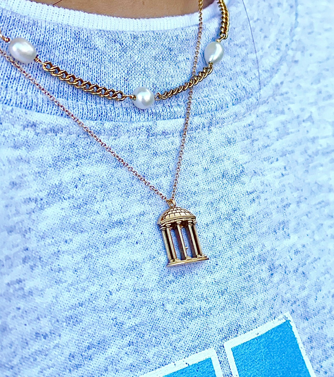 UNC Old Well Necklace by Kyle Cavan Gold