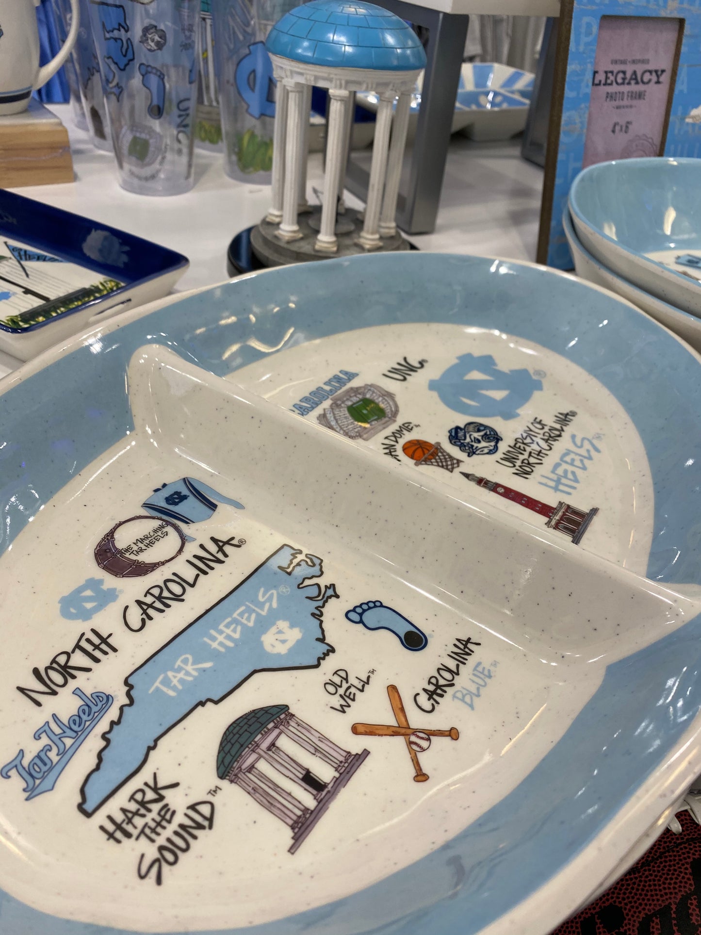 North Carolina Tar Heels 2 Section Collage Melamine Dish