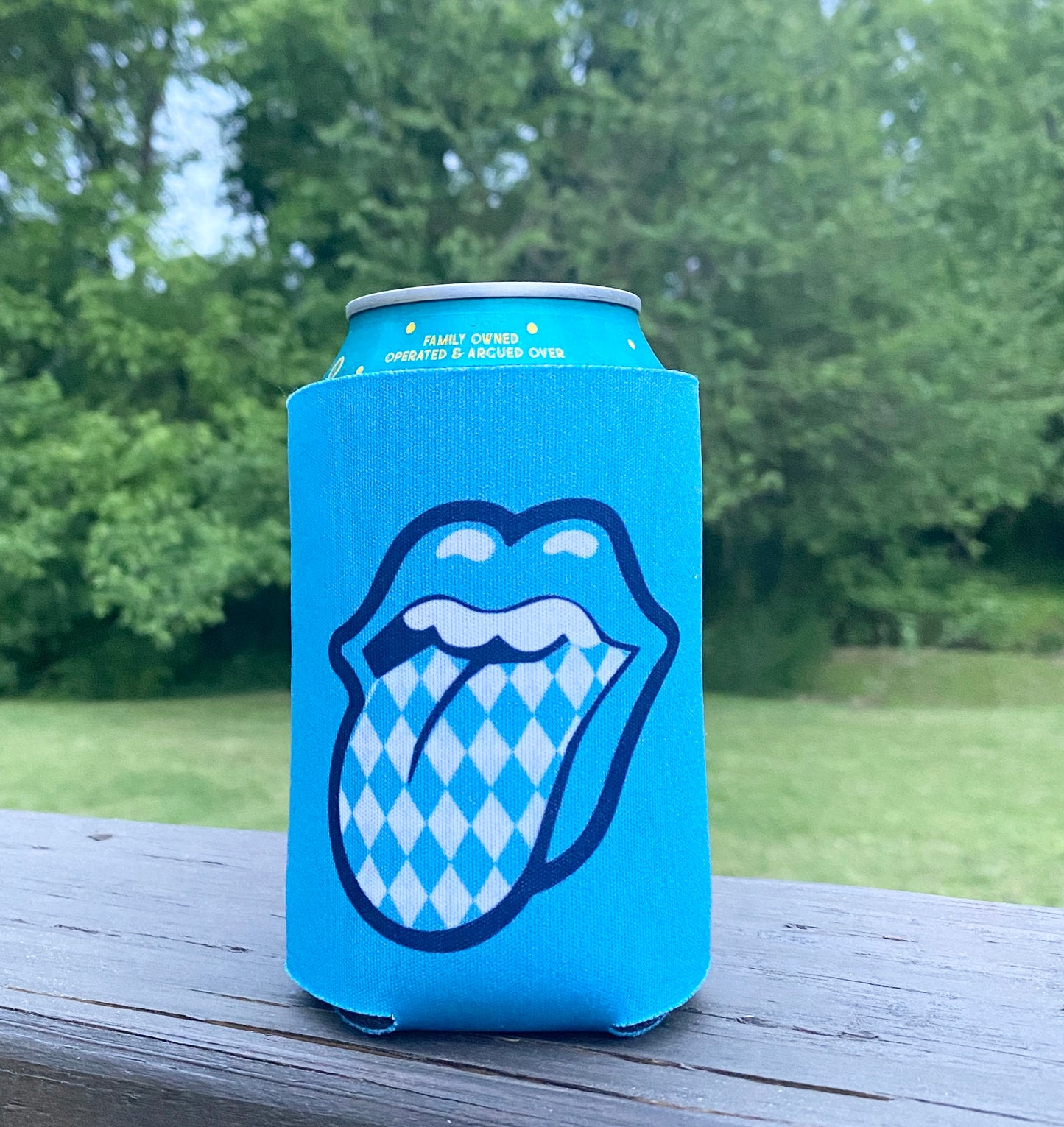 SHB Logo and Argyle Tongue Two-Sided Koozie