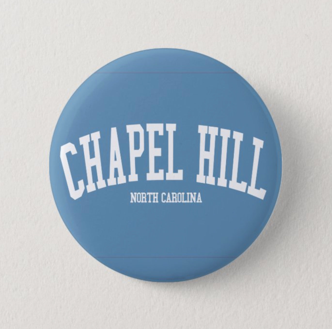 Chapel Hill NC Button Pin in Carolina Blue by Shrunken Head Brand