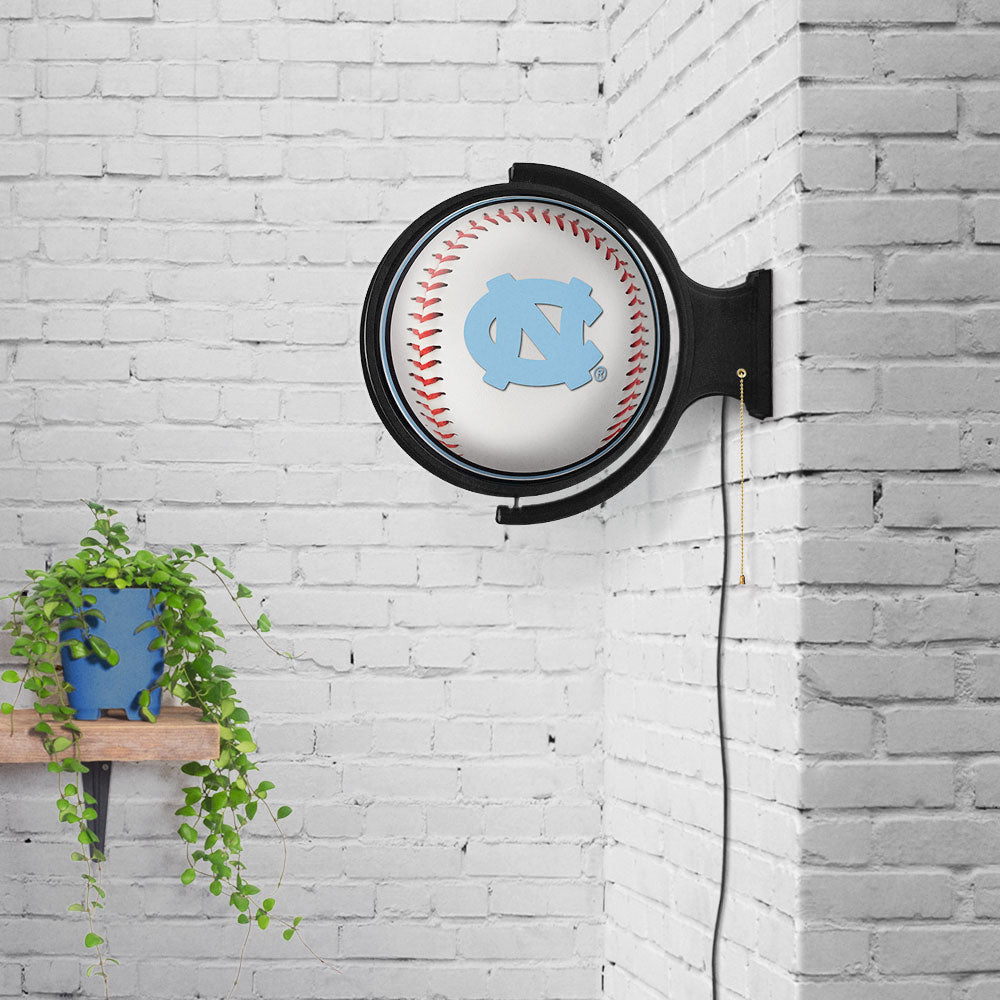 North Carolina Tar Heels: Baseball - Round Rotating Lighted Wall Sign