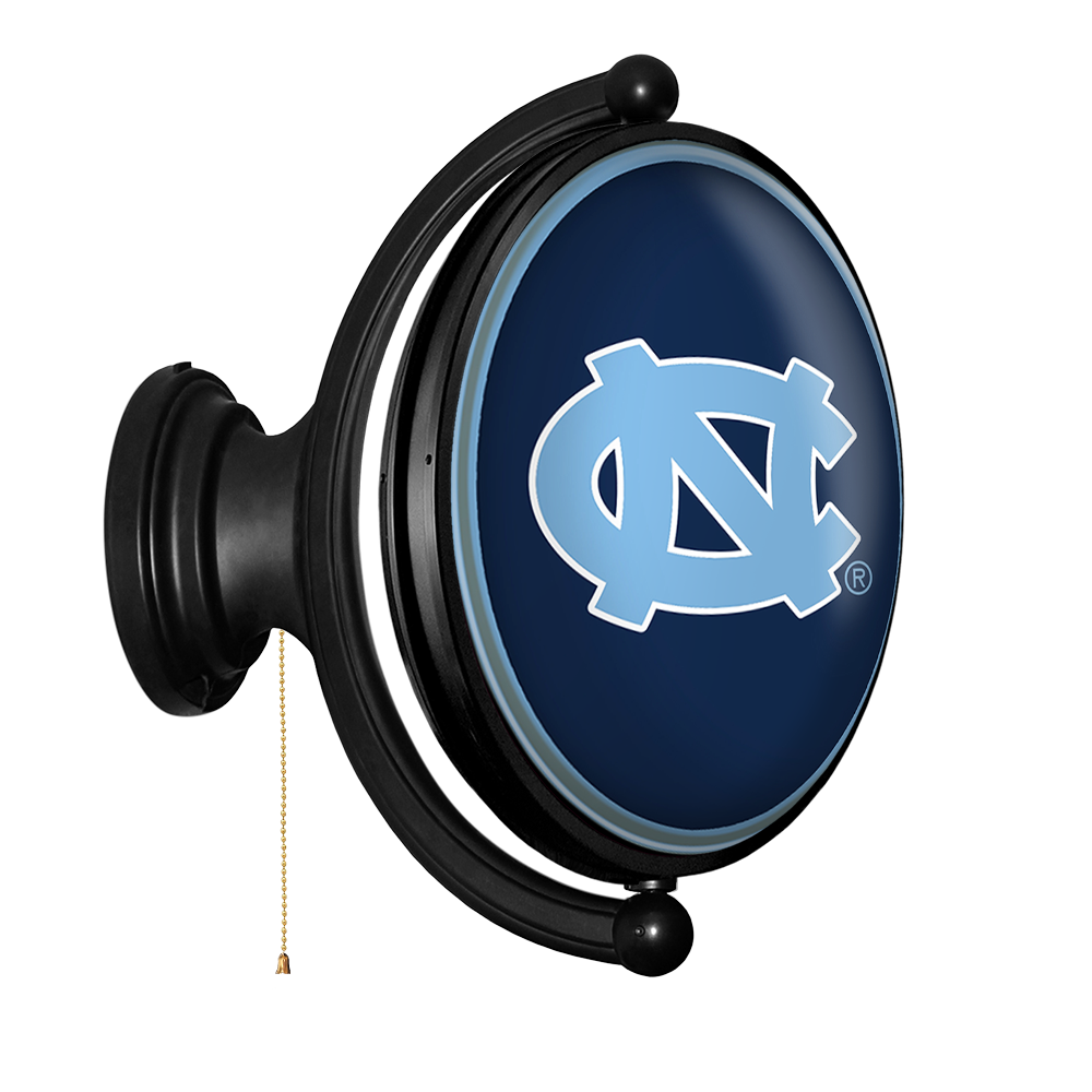 North Carolina Tar Heels: Original Oval Rotating Lighted Wall Sign Navy
