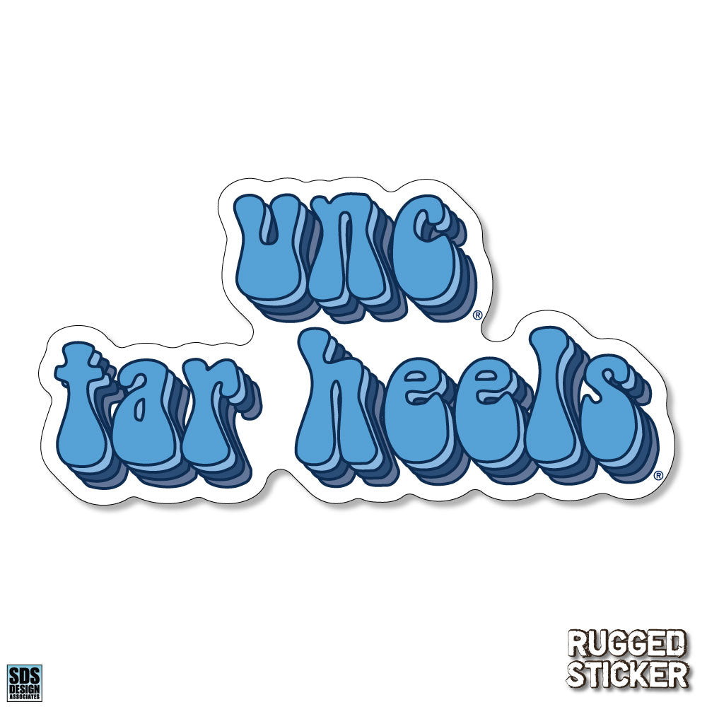 UNC TAR HEELS GROOVY DECAL STICKER