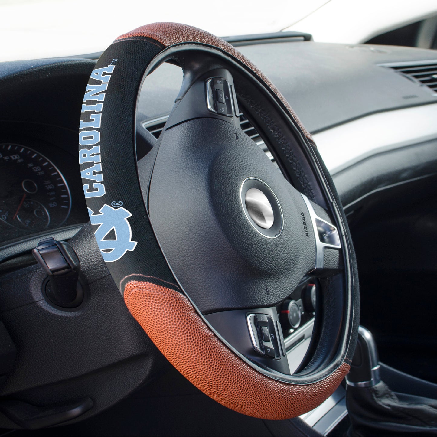 North Carolina Tar Heels Sports Grip Steering Wheel Cover with Primary Logo and Wordmark by Fanmats