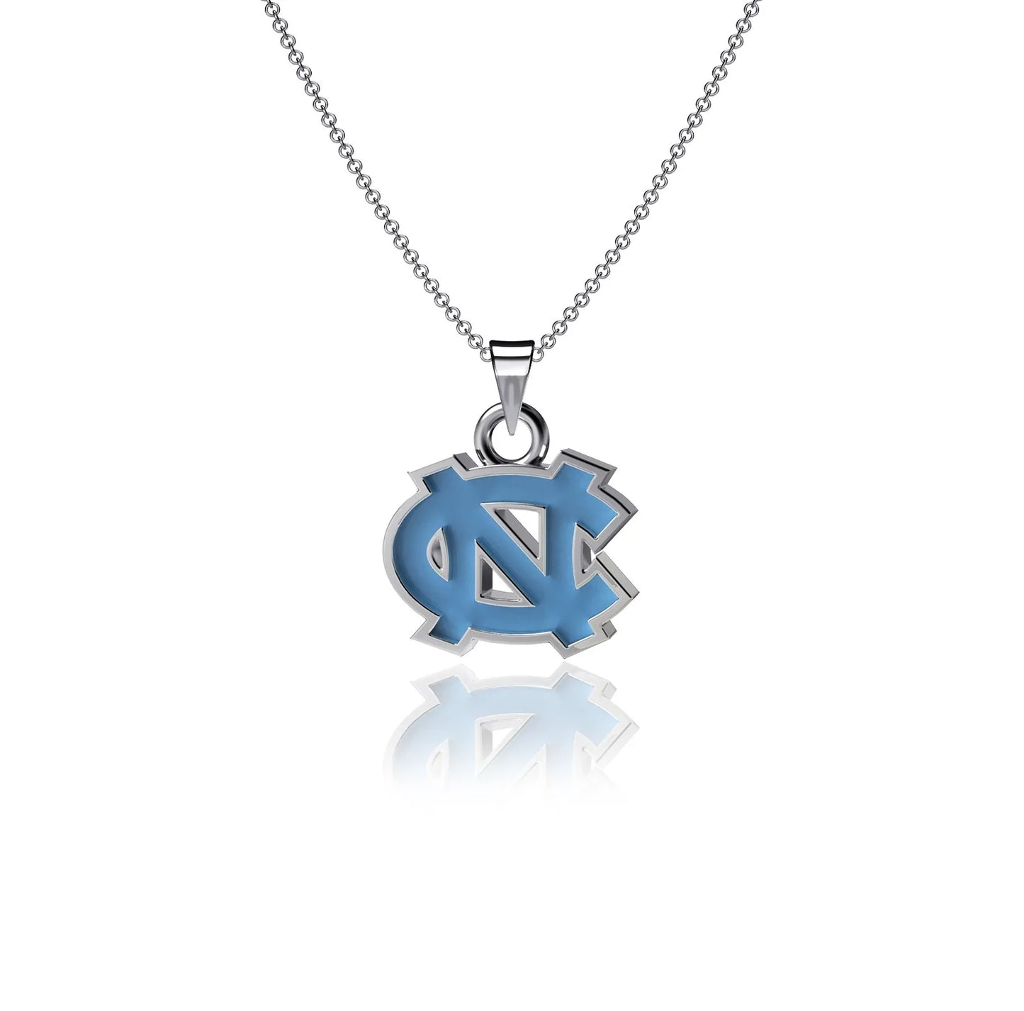 Carolina Tar Heels Interlock Carolina Blue Enamel Pendent Necklace by Dayna Designs