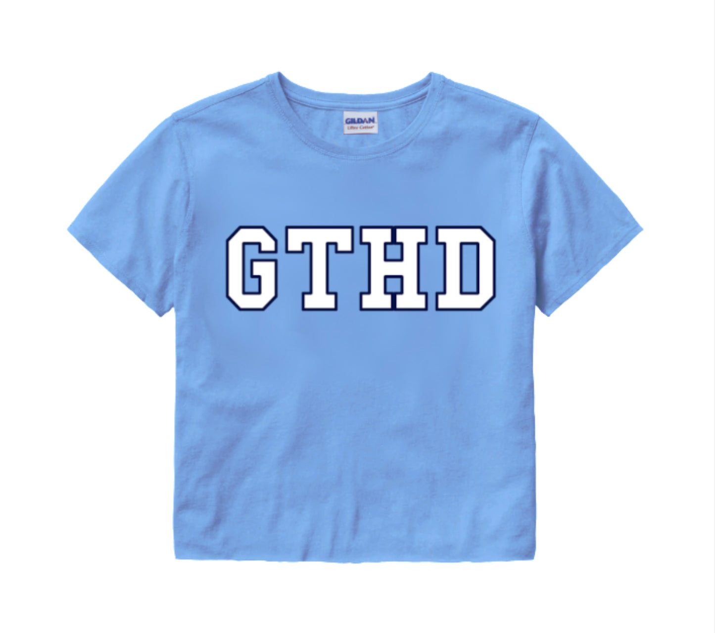 UNC Crop Top Carolina Blue with GTHD Design