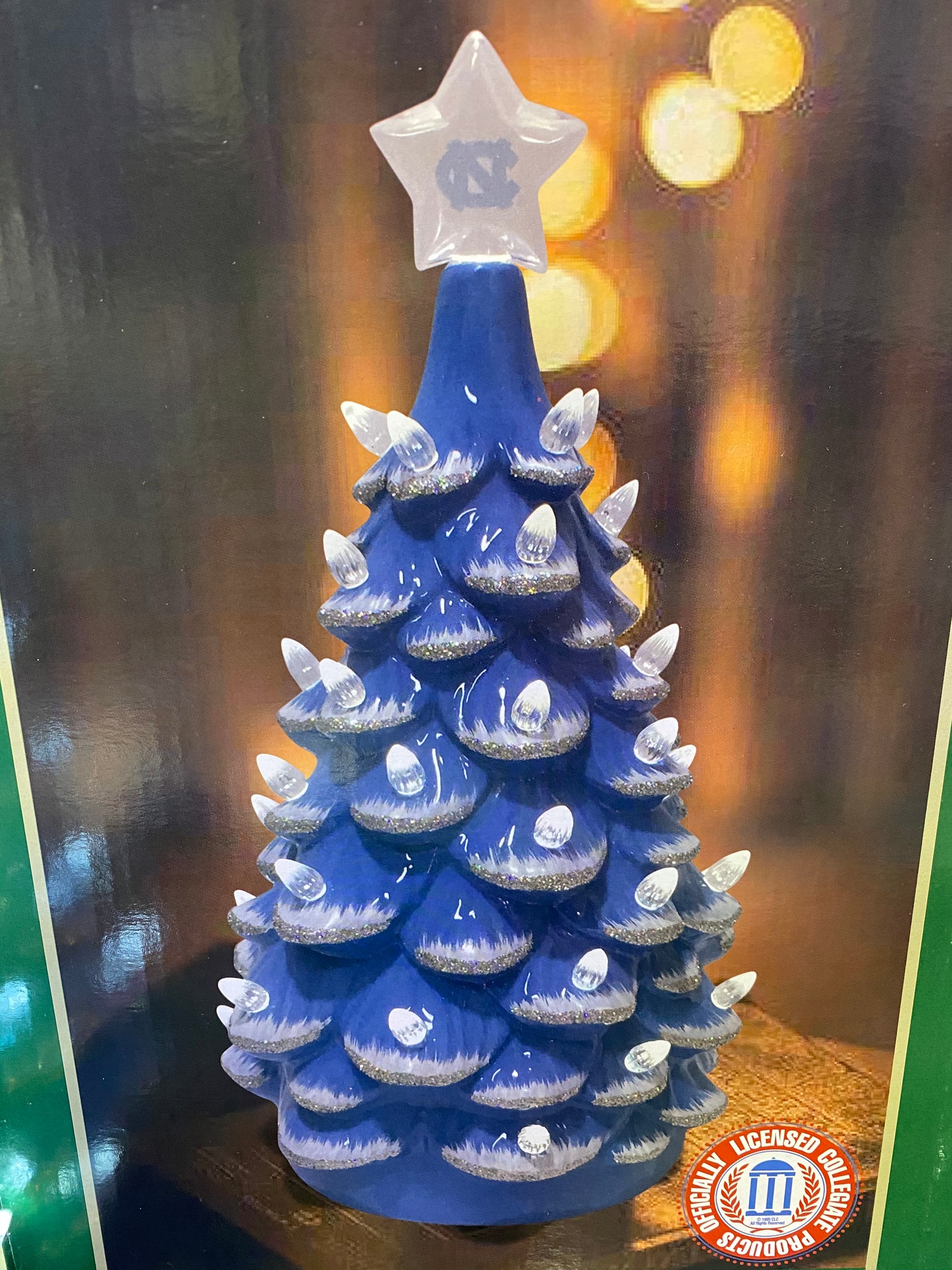 UNC Tar Heels 14" Ceramic Christmas Tree Statue