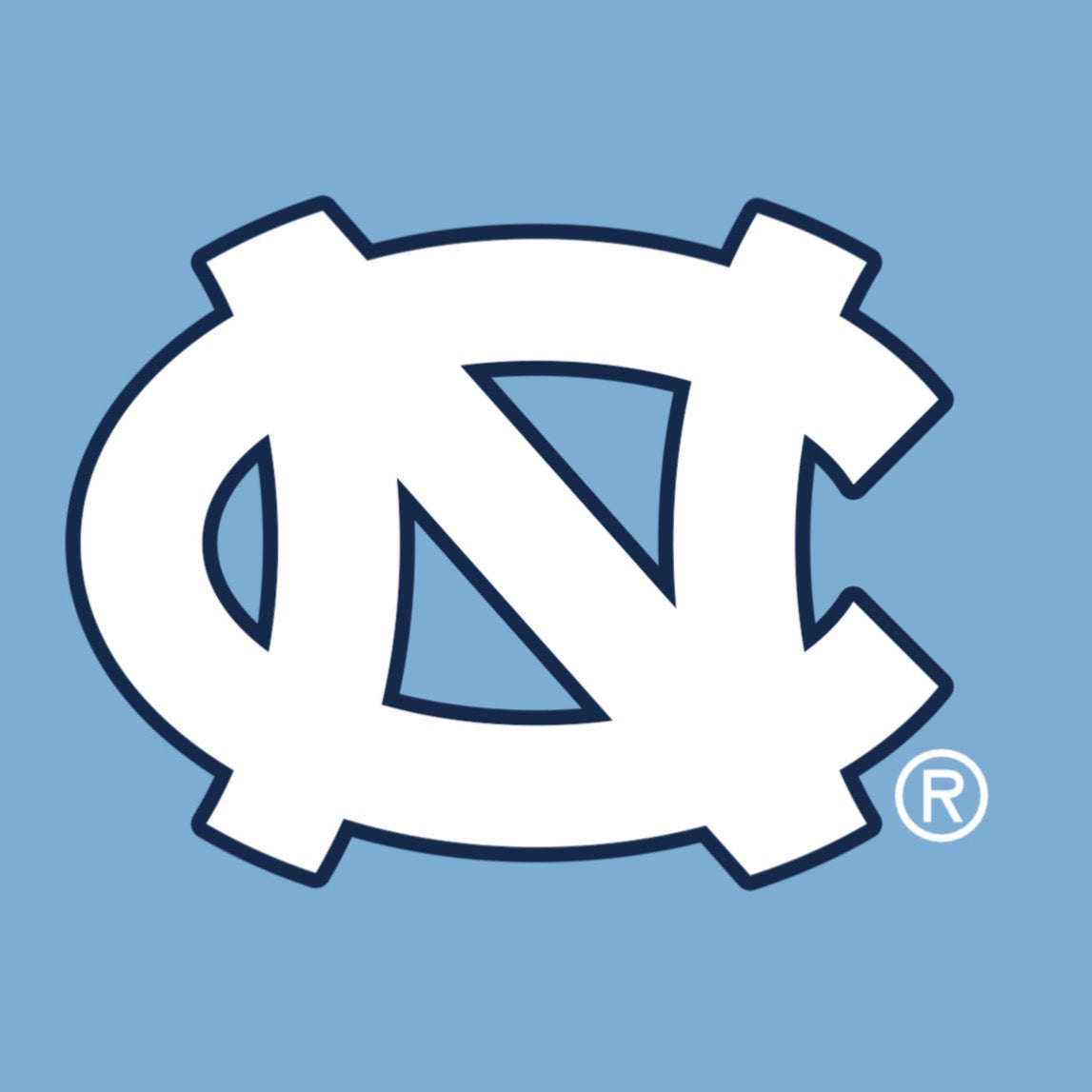 UNC Logo Button Pin in Carolina Blue