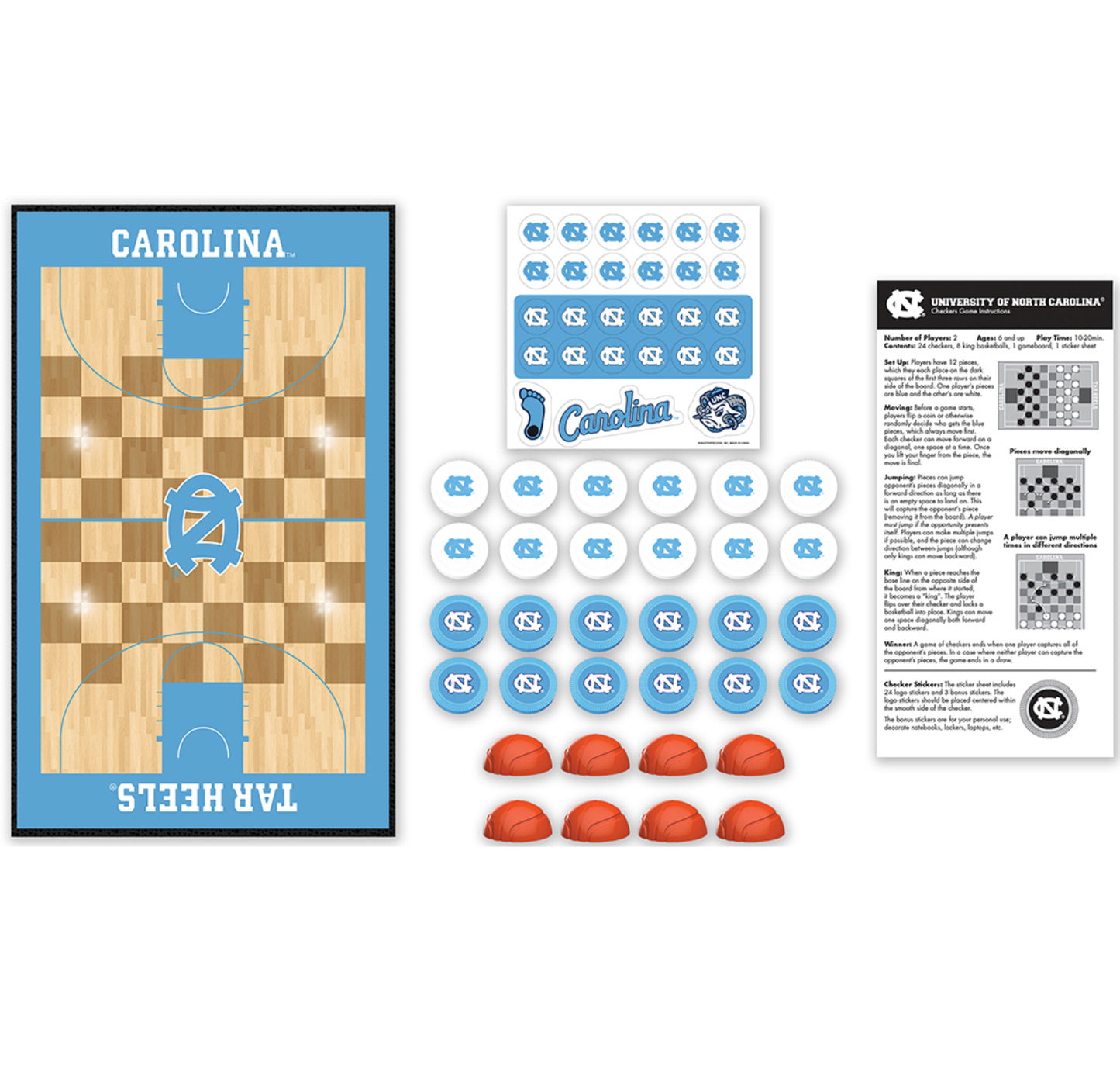 North Carolina Tar Heels Basketball Checkers Game