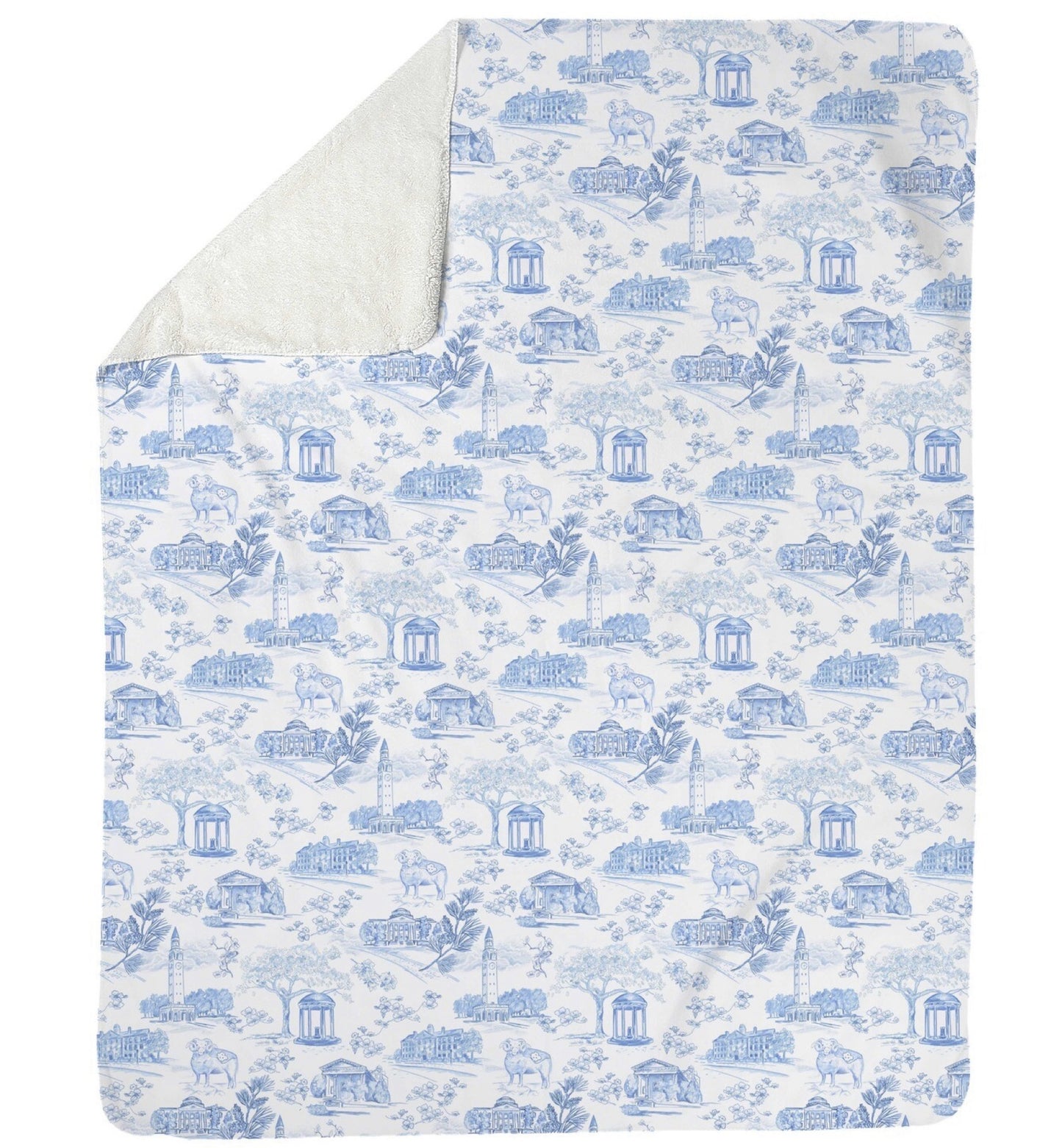 UNC Tar Heel Toile Throw Blanket from Nothing Finer
