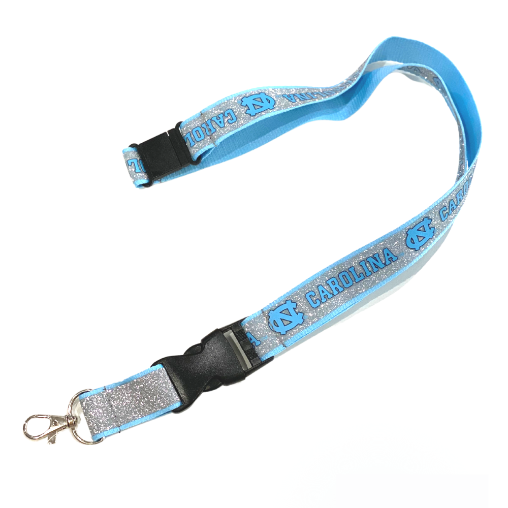 Carolina Tar Heels Sparkle Glitter Lanyard with Buckle