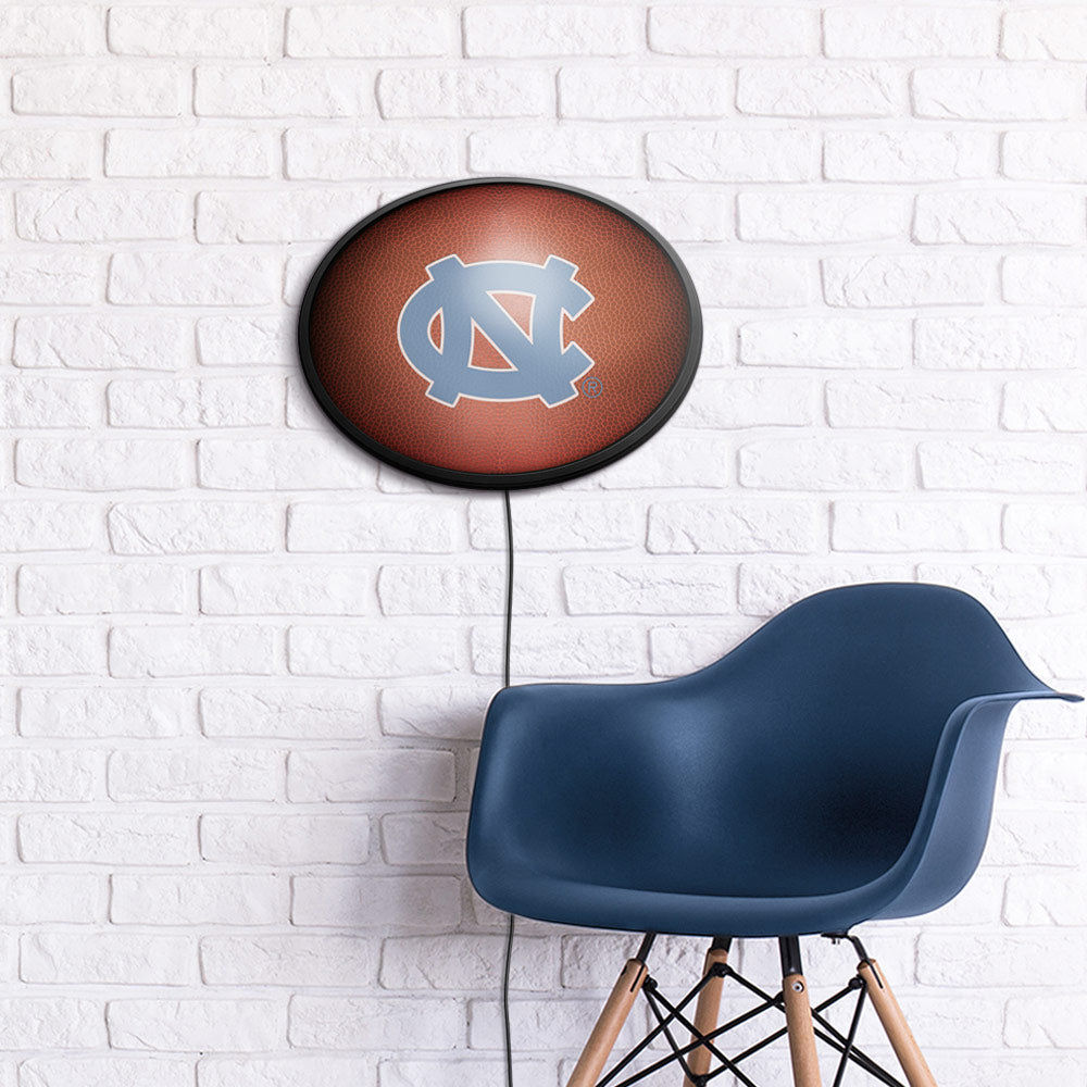 North Carolina Tar Heels: Pigskin - Oval Slimline Lighted Wall Sign