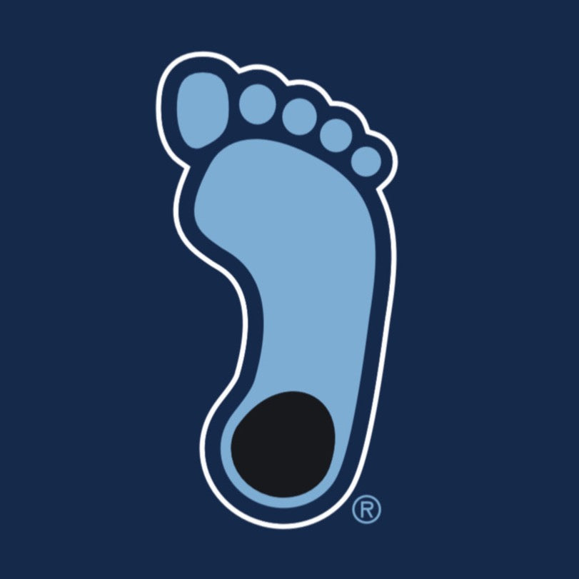 Tar Heels Foot Logo Button Pin in Navy and Carolina Blue