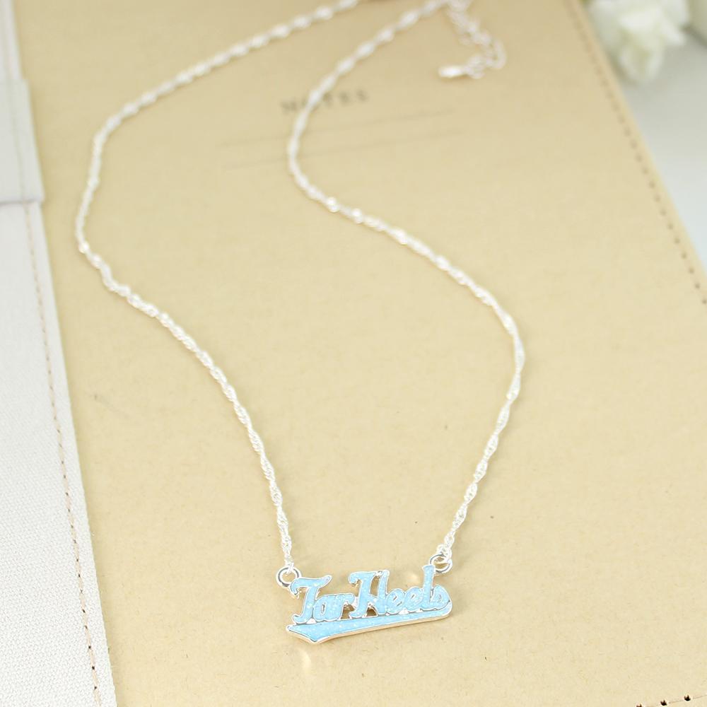 North Carolina Tar Heels Seasons Jewelry UNC Tar Heels Slogan Necklace