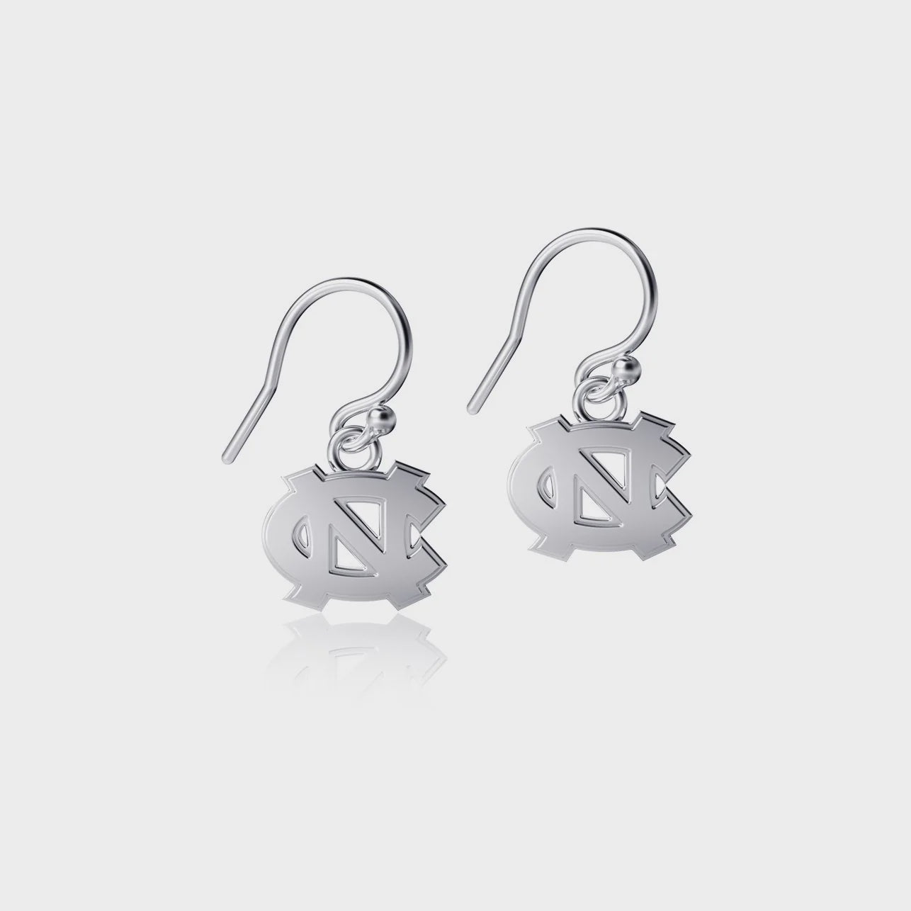 Carolina Tar Heels Interlock Sterling Silver Dangle Earrings by Dayna Designs