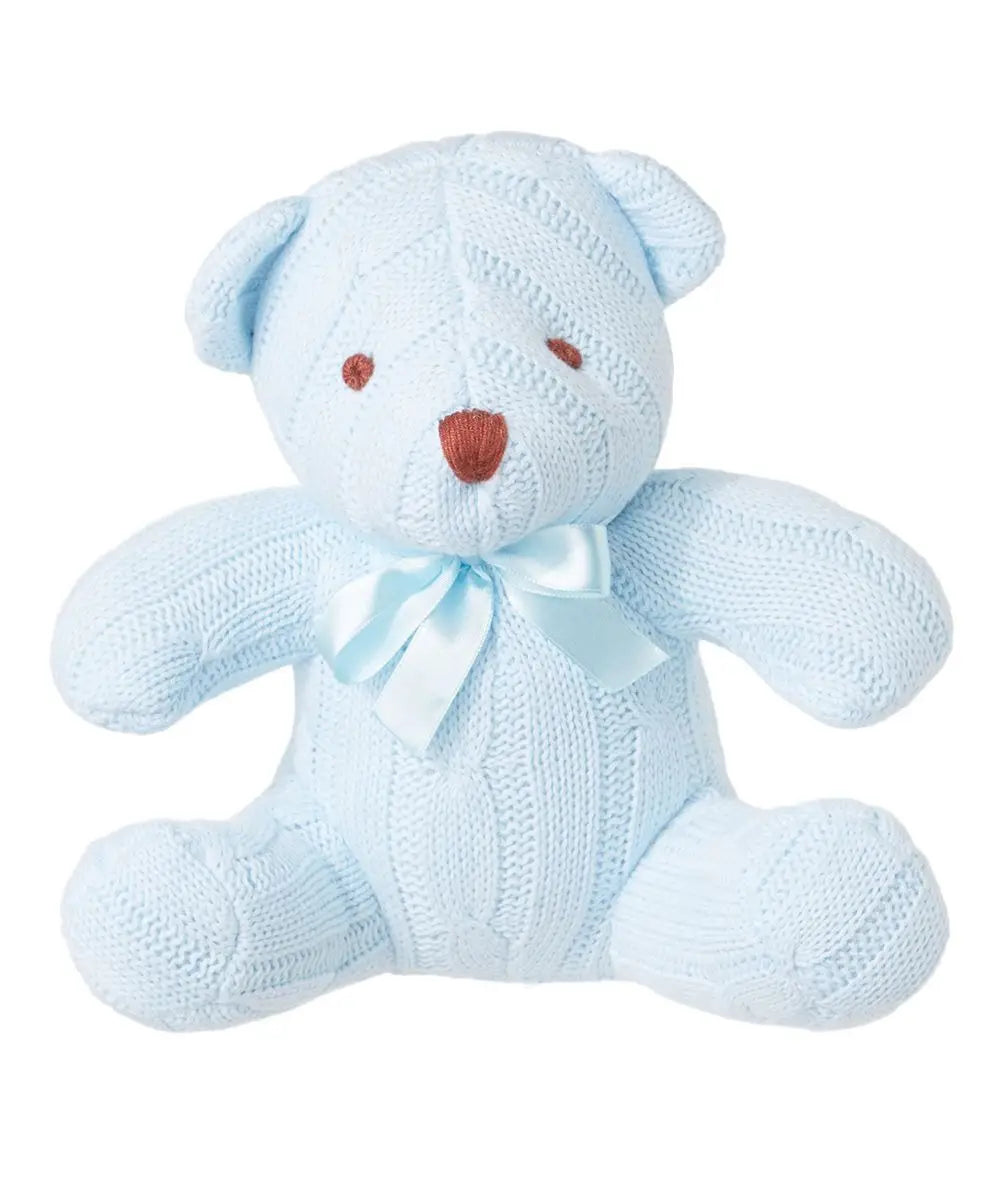 Carolina Blue Cable Knit Bear Stuffed Animal