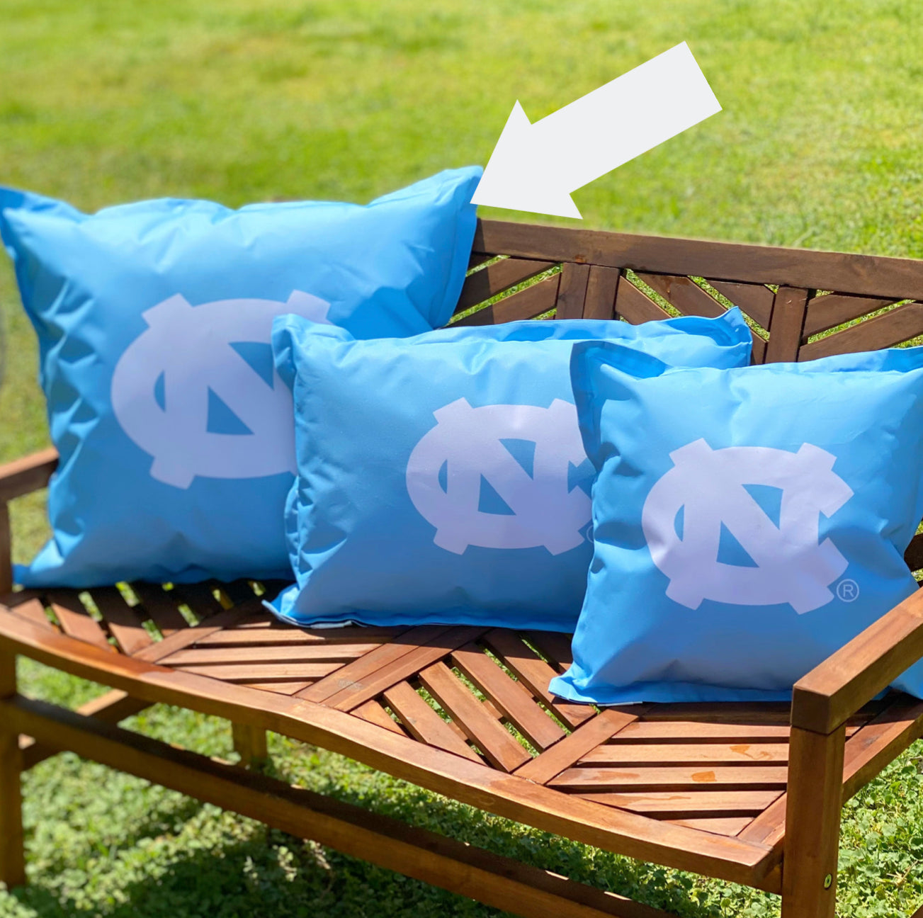 North Carolina Tar Heels Outdoor Throw Pillow Size Large
