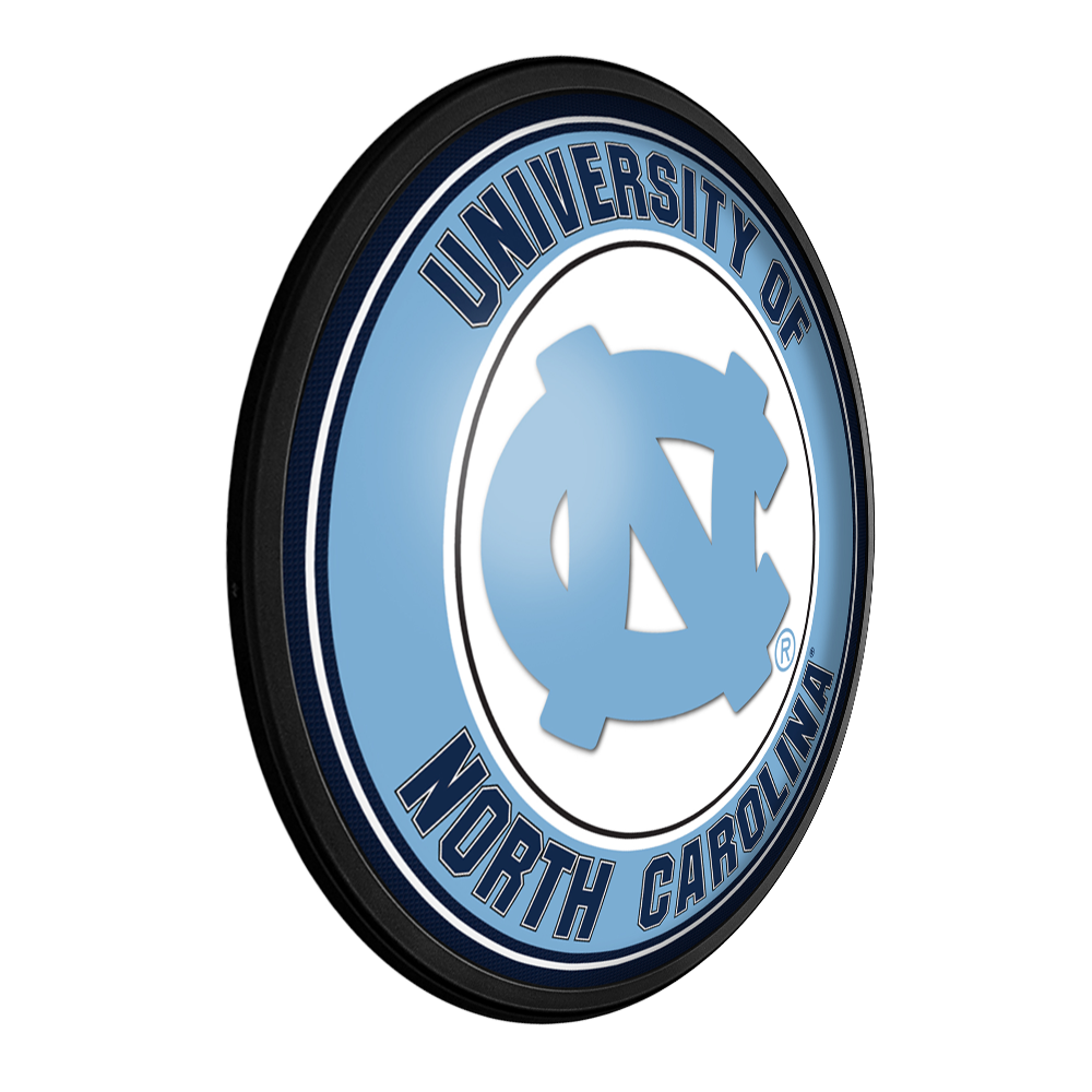 North Carolina Tar Heels: Round Slimline Lighted Wall Sign