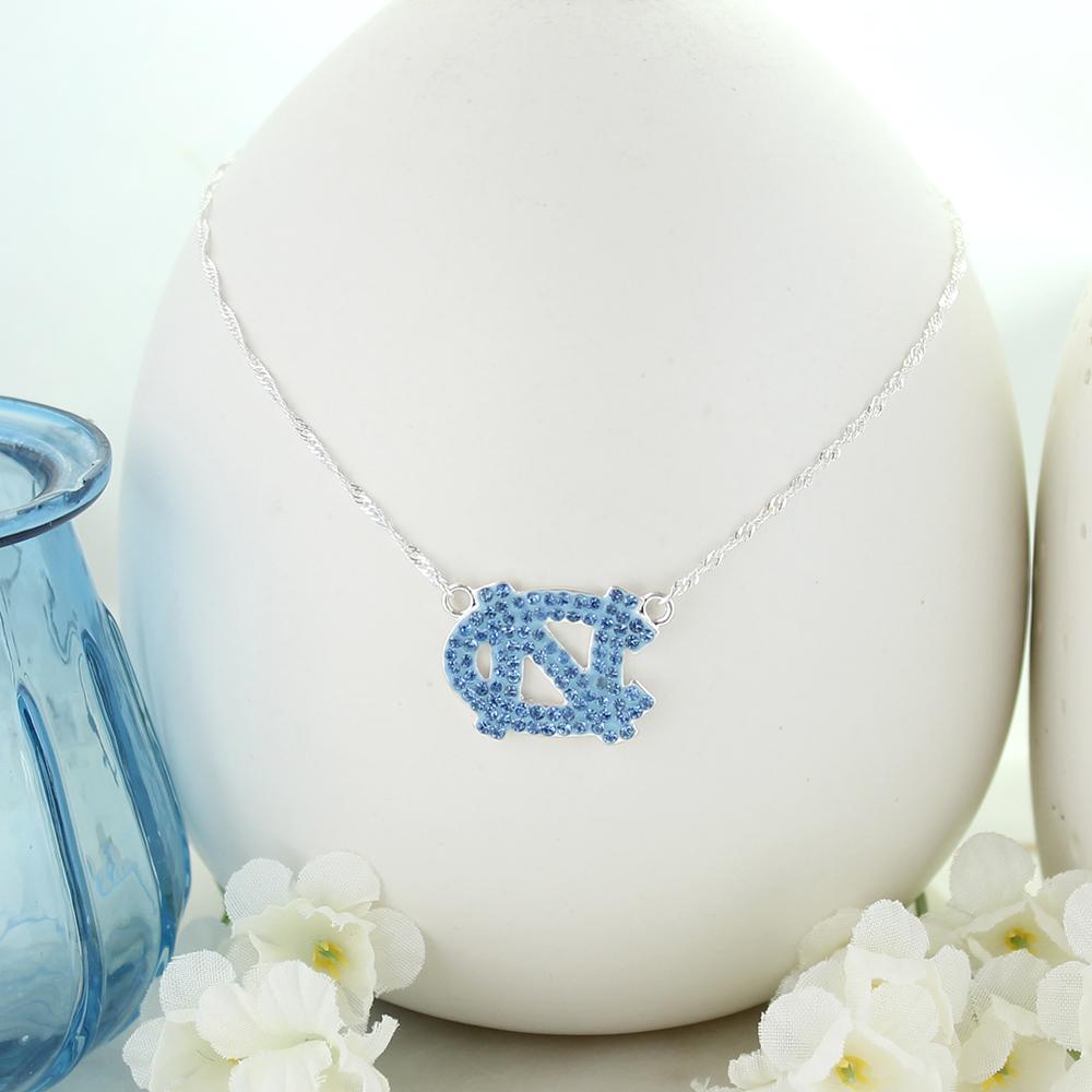 North Carolina Tar Heels Crystal Logo Necklace