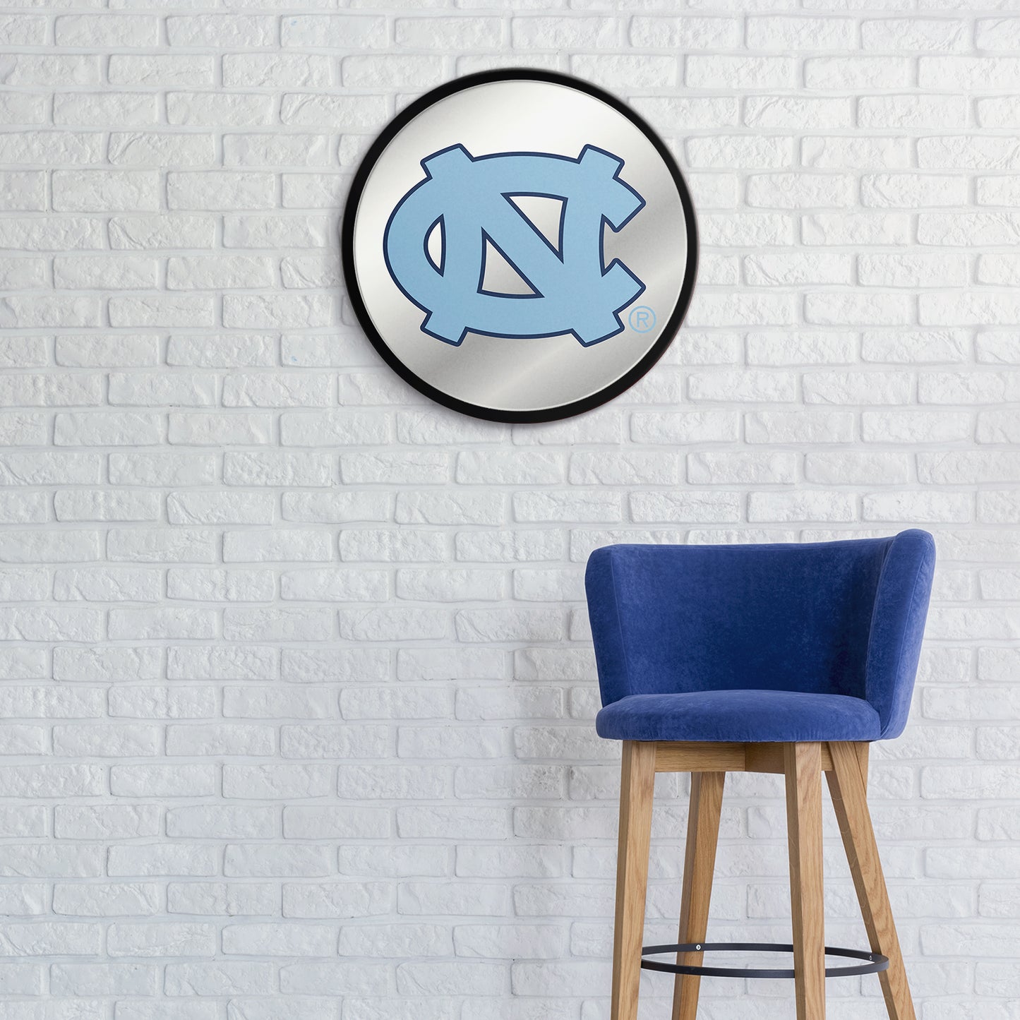 North Carolina Tar Heels: Modern Disc Mirrored Wall Sign