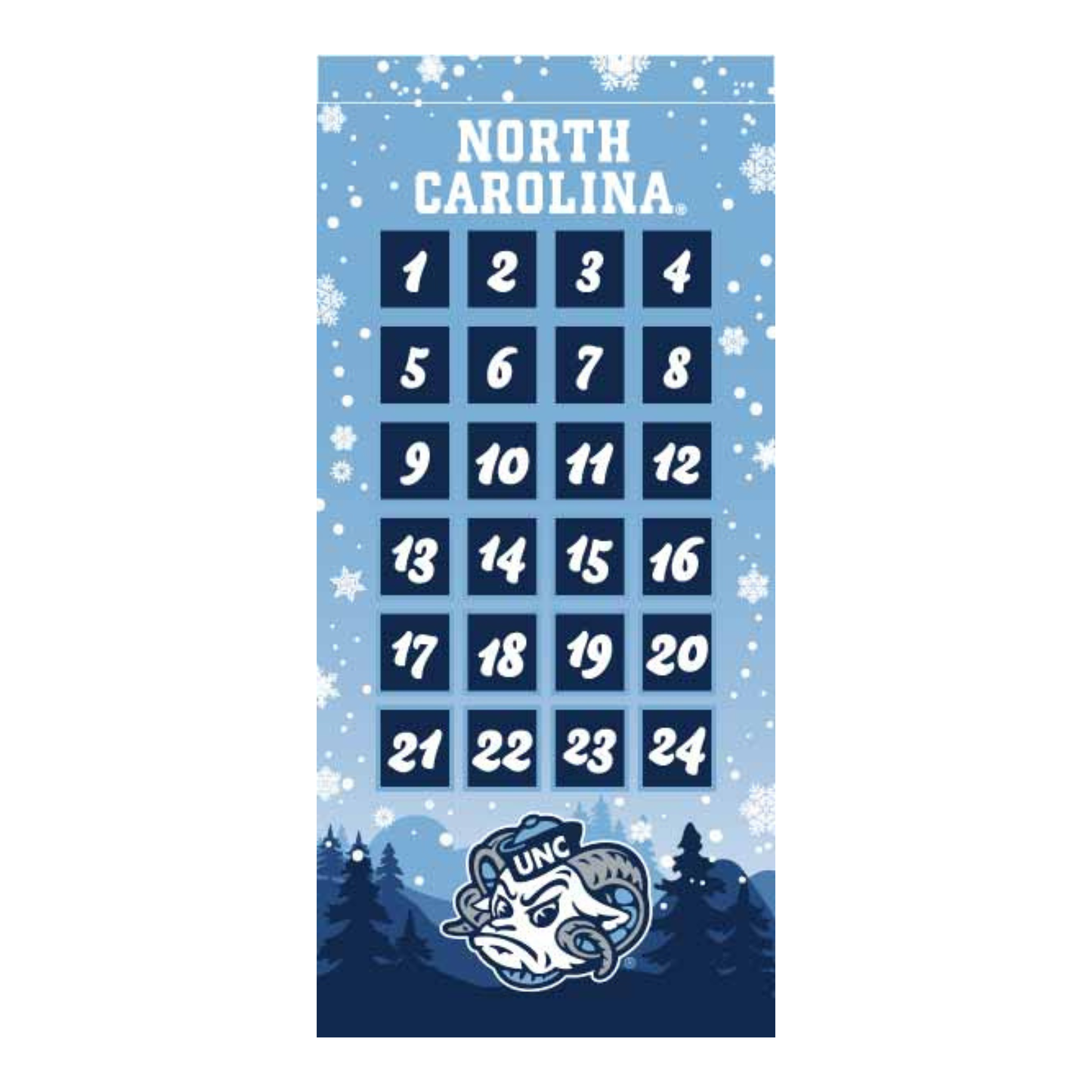 North Carolina Tar Heels Christmas Advent Calendar