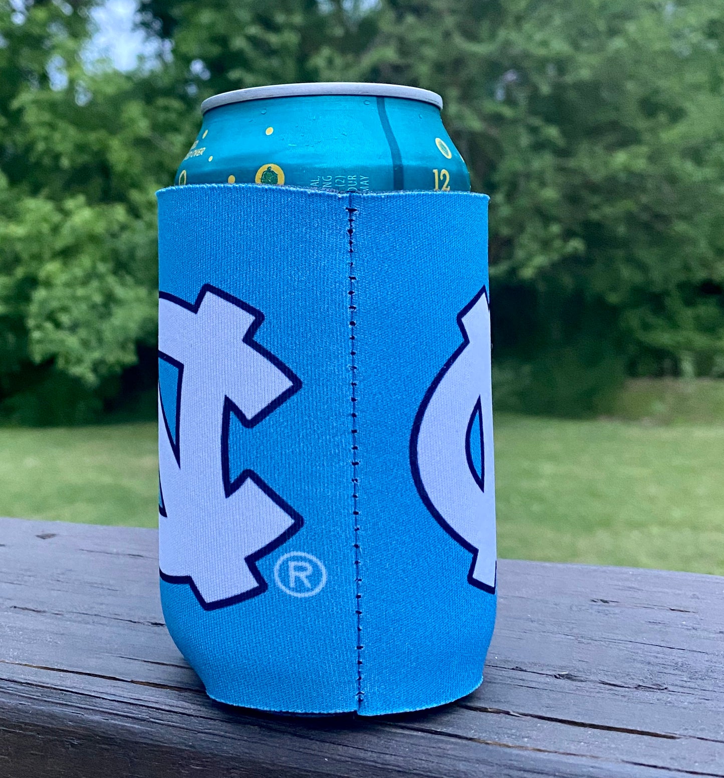 North Carolina Tar Heels JayMac Carolina Blue Interlock NC Koozie