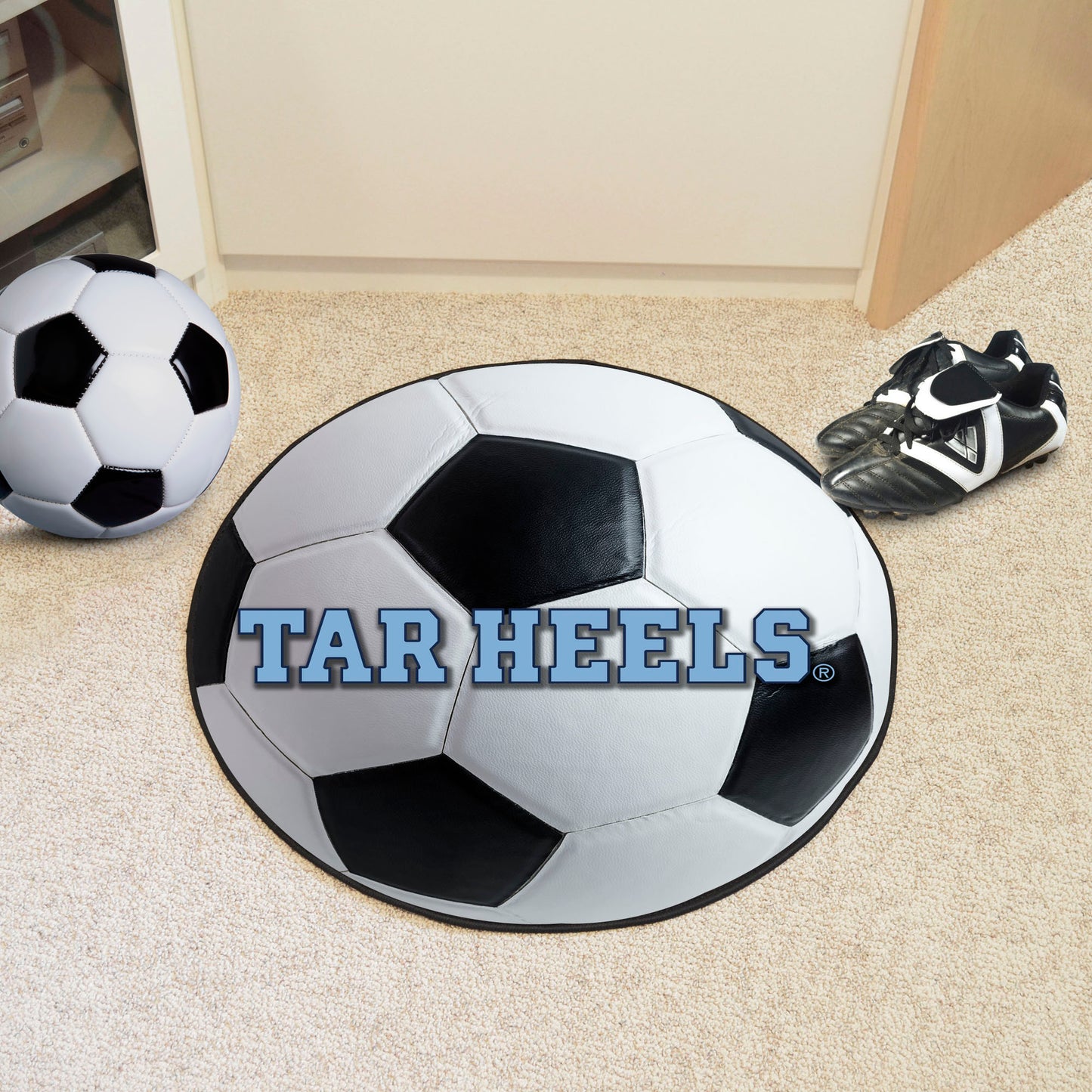 North Carolina Tar Heels Soccer Ball Mat with Tar Heel Logo by Fanmats