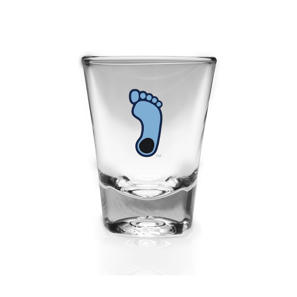North Carolina Tar Heels Foot Logo Shot Glass