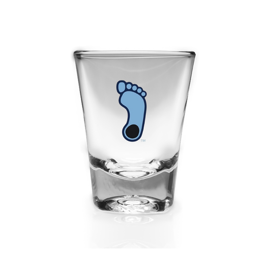North Carolina Tar Heels Foot Logo Shot Glass
