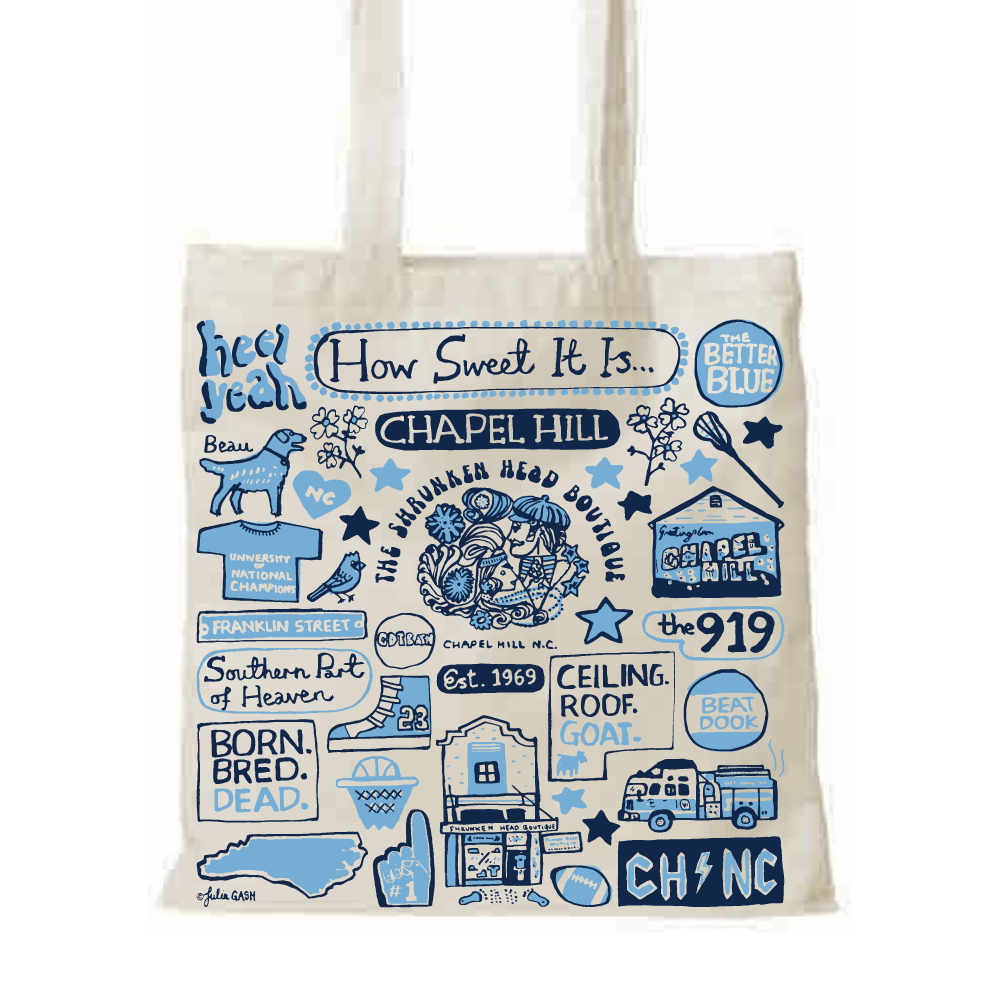 Chapel Hill North Carolina Canvas Tote by Julia Gash