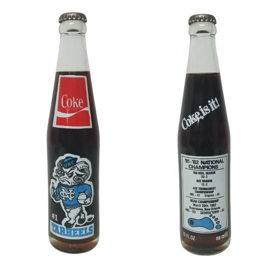 UNC Tar Heels Basketball 1982 NCAA Champions Coke Bottle