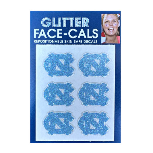 UNC Tar Heels Interlock Glitter Tattoo 6 Pack